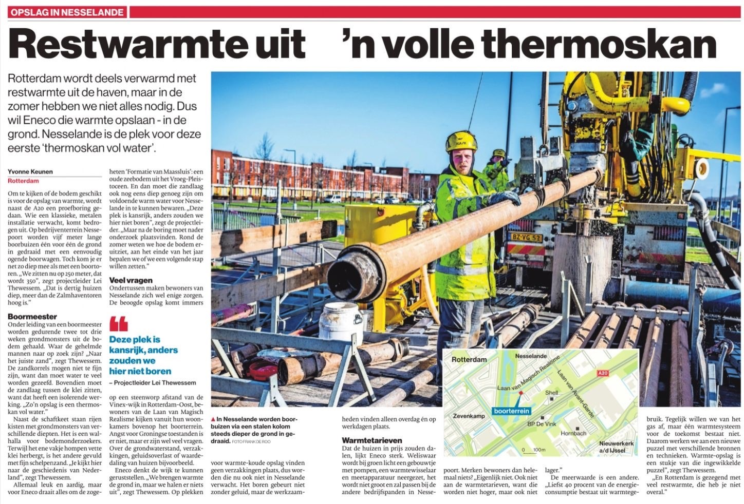 Super mooi artikel over onze proefboring Nesselande HTO te Rotterdam. 