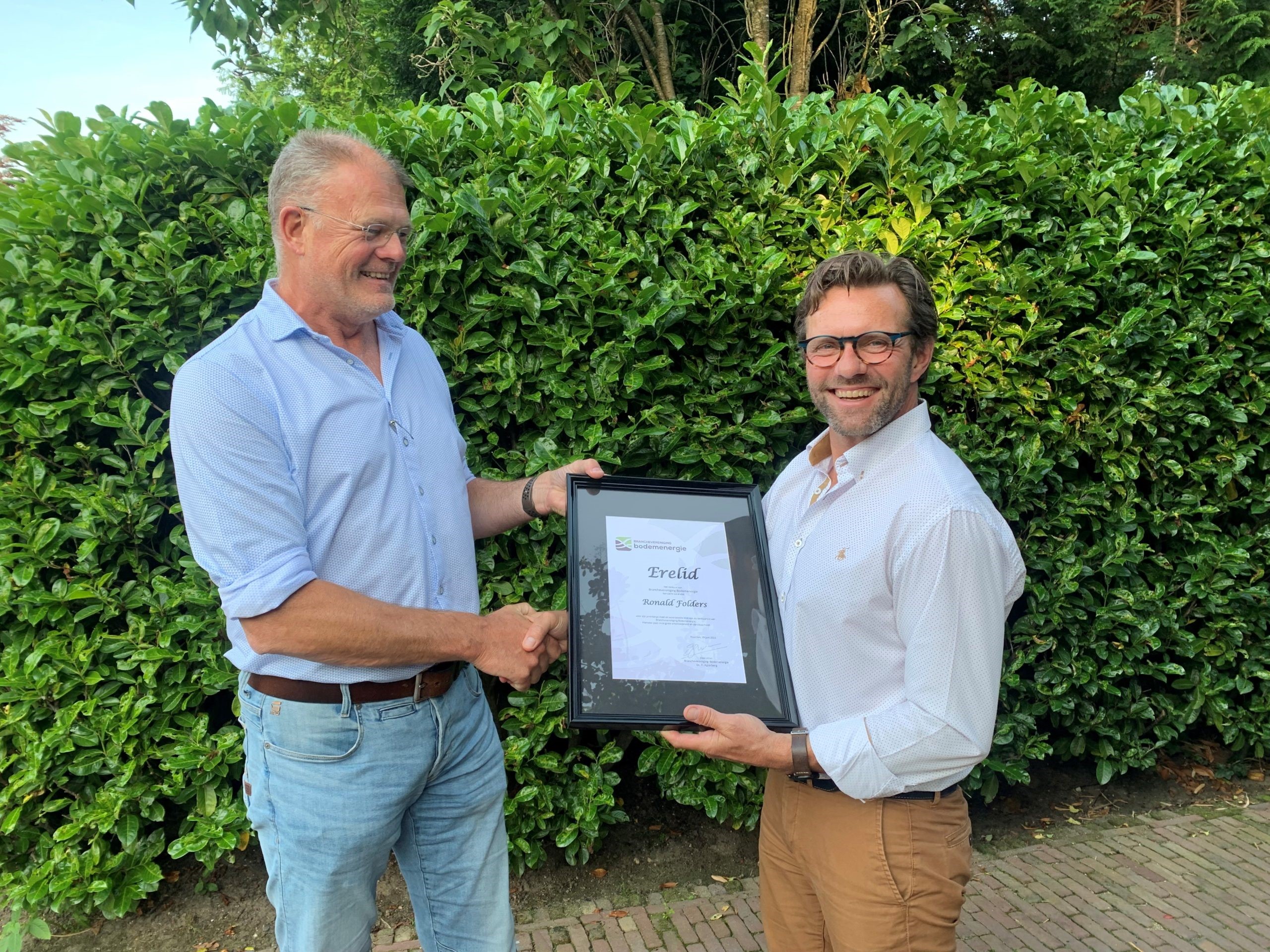 Ronald Folders benoemd tot erelid van Branchevereniging Bodemenergie!